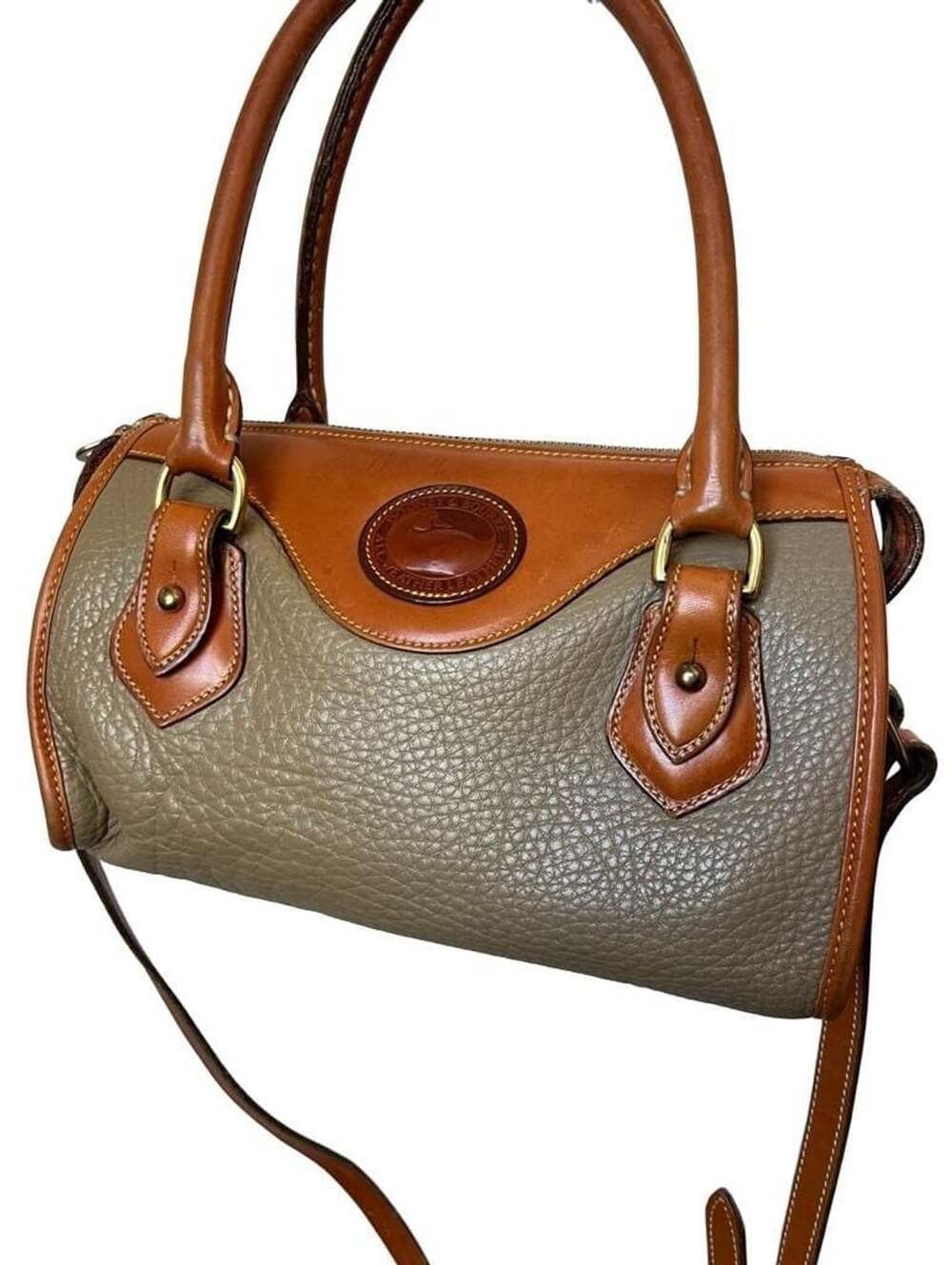 Dooney & Bourke Vintage All Weather Leather Taupe Satchel Crossbody Bag